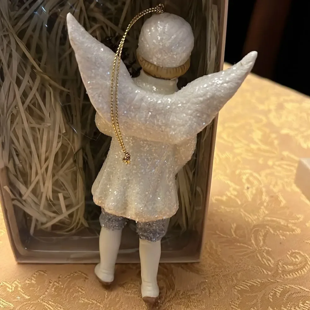 NIB Costco Victorian Child Angel With Tree Christmas Ornament 6